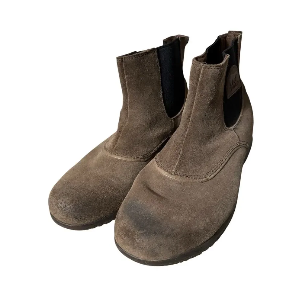 Sorel Men’s 10 Greely Waterproof Brown Suede Chelsea Boots Gorpcore Great Tread